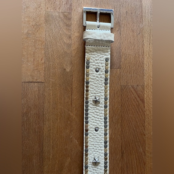 Zadig & Voltaire Starlight Leather Belt, Gold & Silver Studs & Stars, Like New - Picture 4 of 11